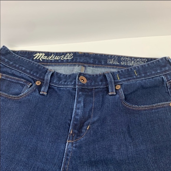 Madewell Rail Straight Dark Wash Jeans Size 26”X34” - Picture 7 of 8
